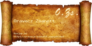 Oravecz Zsanett névjegykártya